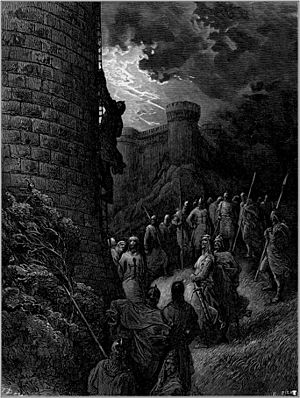 Archivo:Gustave dore crusades bohemond alone mounts the rampart of antioch
