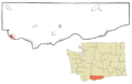 Klickitat County Washington Incorporated and Unincorporated areas Bingen Highlighted