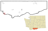 Klickitat County Washington Incorporated and Unincorporated areas Bingen Highlighted.svg