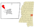 Lauderdale County Mississippi Incorporated and Unincorporated areas Collinsville Highlighted