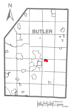 Map of East Butler, Butler County, Pennsylvania Highlighted.png