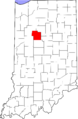 Map of Indiana highlighting Carroll County