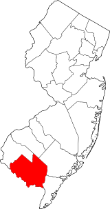 Map of New Jersey highlighting Cumberland County.svg
