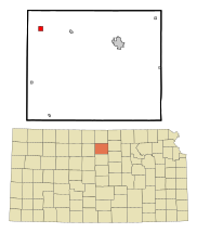 Mitchell County Kansas Incorporated and Unincorporated areas Cawker City Highlighted.svg