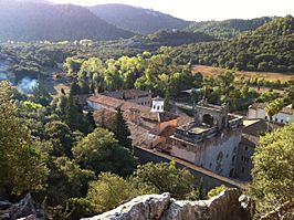Vista del Monasterio de Lluc, en Escorca.