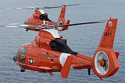 Archivo:Two coast guard HH-65C Dolphin helicopters