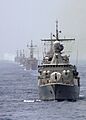 US Navy 051026-N-4374S-005 The Argentinean destroyer ARA Almirante Brown (D 10) leads in a formation during a leapfrog exercise
