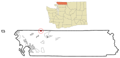 Whatcom County Washington Incorporated and Unincorporated areas Sumas Highlighted.svg