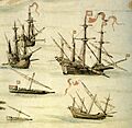 Galleon, Carracks, Galley and Galeota- Routemap of the Red Sea-1540 by D. João de Castro