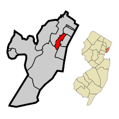 Hudson County New Jersey Incorporated and Unincorporated areas Union City Highlighted.svg