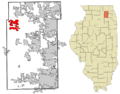 Kane County Illinois incorporated and unincorporated areas Burlington highlighted