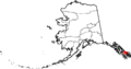 Map of Alaska highlighting Wrangell City and Borough