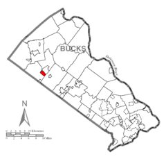Map of Sellersville, Bucks County, Pennsylvania Highlighted.png