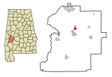 Marengo County Alabama Incorporated and Unincorporated areas Providence Highlighted.svg