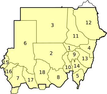 Mapa político de Sudán