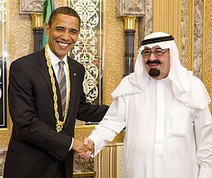 Archivo:Obama meets King Abdullah July 2014