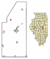 Piatt County Illinois Incorporated and Unincorporated areas De Land Highlighted