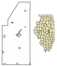 Piatt County Illinois Incorporated and Unincorporated areas De Land Highlighted.svg