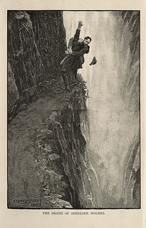 Archivo:Sherlock Holmes and Professor Moriarty at the Reichenbach Falls