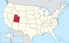 Ubicación de Utah en Estados Unidos