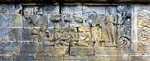 Archivo:Borobudur - Lalitavistara - 071 W, The Bodhisattva meets with Arada Kalama (11249495494)