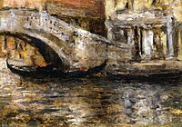 Chase William Merritt Gondolas Along Venetian Canal 1913