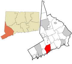 Fairfield County Connecticut incorporated and unincorporated areas Norwalk highlighted.svg
