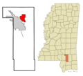 Forrest County Mississippi Incorporated and Unincorporated areas Petal Highlighted