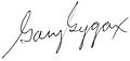 Gary Gygax's Signature