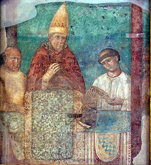 Archivo:Giotto, bonifacio VIII proclama il giubileo del 1300, frammento 02