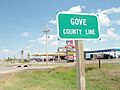 Gove County sign in Oakley, Kansas 8-20-2011