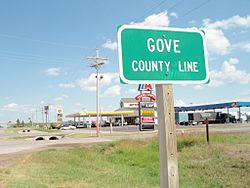 Gove County sign in Oakley, Kansas 8-20-2011.JPG