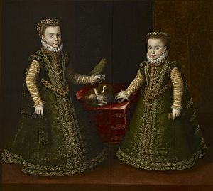Archivo:Infantas Isabella Clara Eugenia and Catalina Micaela, 1570