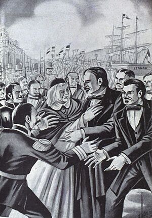 Archivo:José Alloza - Duarte siendo recibido