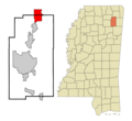 Lee County Mississippi Incorporated and Unincorporated areas Baldwyn Highlighted