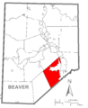 Map of Hopewell Township, Beaver County, Pennsylvania Highlighted