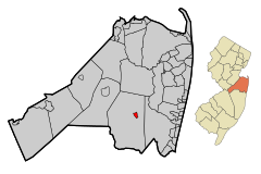 Monmouth County New Jersey Incorporated and Unincorporated areas Farmingdale Highlighted.svg