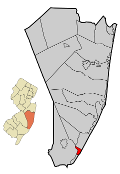 Ocean County New Jersey Incorporated and Unincorporated areas Beach Haven Highlighted.svg