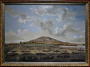 Archivo:Patio de la Hacienda de Beneficio de la Mina de Proaño en Zacatecas, Pietro Gualdi