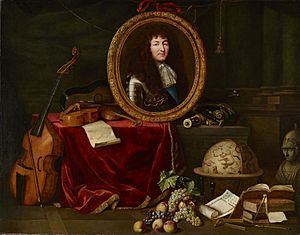 Archivo:Portrait de Louis XIV entouré des arts et des sciences