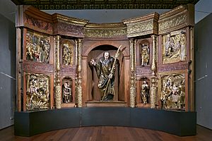 Archivo:Retablo Mayor de San Benito el Real, Valladolid. Primer cuerpo
