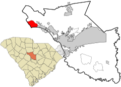 Richland County South Carolina incorporated and unincorporated areas Lake Murray of Richland highlighted.svg