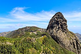 Roque de Agando in the Garajonay National Park on La Gomera, Spain (48293689331).jpg