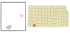Seward County Kansas Incorporated and Unincorporated areas Kismet Highlighted.svg