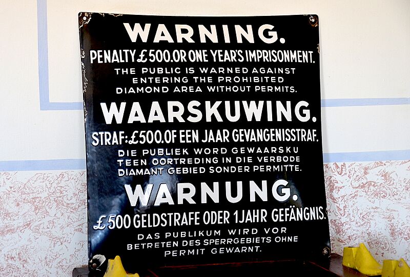 Warning sign, Prohibited Diamond Area (Namibia)