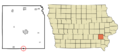 Washington County Iowa Incorporated and Unincorporated areas Coppock Highlighted