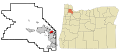 Washington County Oregon Incorporated and Unincorporated areas Cedar Hills Highlighted.svg