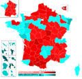 Élection présidentielle française de 1981 T2 carte départements & régions