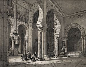 Archivo:1850, España artística y monumental, vistas y descripción de los sitios y monumentos más notables de españa, vol 3, Parroquia de San Román en Toledo (cropped)