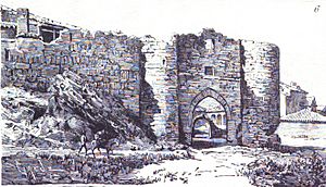 Archivo:1884-02-29, La Ilustración Española y Americana, Apuntes de la provincia de Guadalajara (cropped) Puerta de la muralla de Buendía